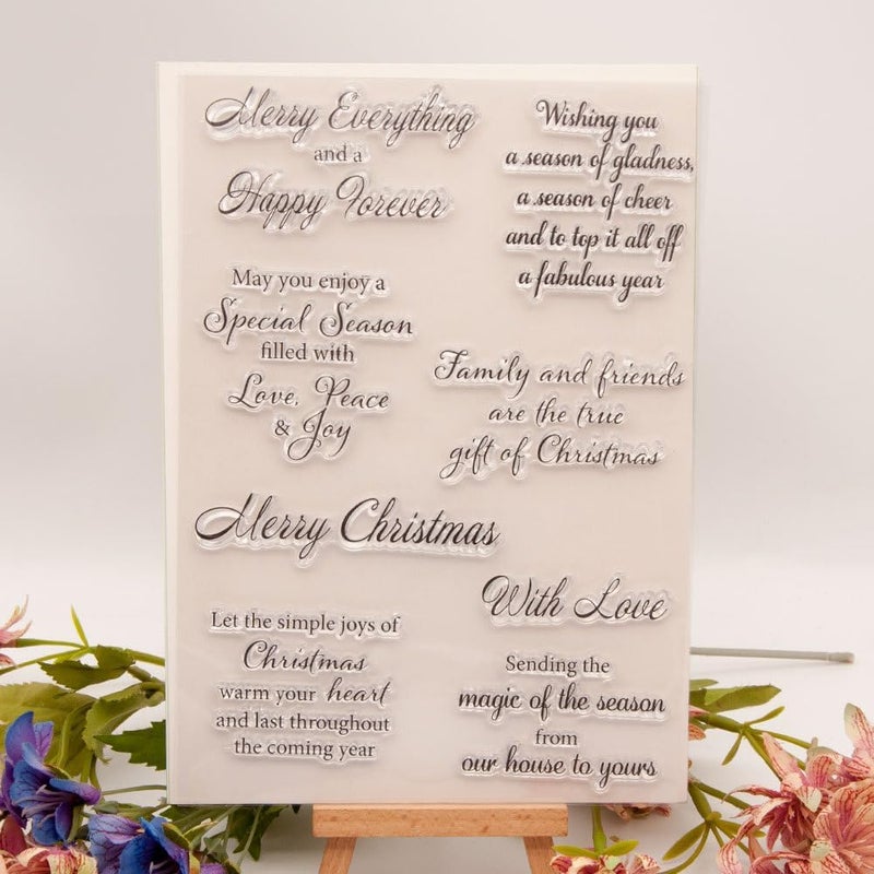 Arbuya Christmas Sentiment Clear Stamps for Christmas Card Making or Journaling,Christmas Verse Sayings Silicone Rubber Stamps for Scrapbooking Art Journals Paper Crafts Decoration - Image 2